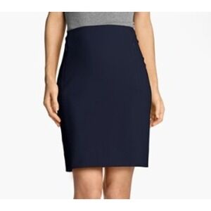 Diane von Furstenberg New Koto Pencil Skirt Sz 2 Navy Blue Stretch Workwear